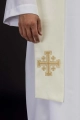 Stuła kapłańska ecru z haftem krzyża - KST/046/05/01 - HAF KST/046/05/01 - Dewocjonalia P.H. Jakóbczak - Katolicki sklep liturgiczny i hurtownia