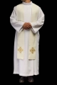 Stuła kapłańska ecru z haftem krzyża - KST/046/05/01 - HAF KST/046/05/01 - Dewocjonalia P.H. Jakóbczak - Katolicki sklep liturgiczny i hurtownia