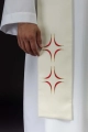 Stuła liturgiczna ecru z haftem Baranka Paschalnego - KST/017/05/01 - HAF KST/017/05/01 - Dewocjonalia P.H. Jakóbczak - Katolicki sklep liturgiczny i hurtownia