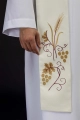 Stuła liturgiczna ecru z haftem eucharystycznym - KST/003/05/01 - HAF KST/003/05/01 - Dewocjonalia P.H. Jakóbczak - Katolicki sklep liturgiczny i hurtownia