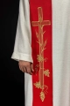 Stuła liturgiczna czerwona z haftem krzyża - KST/072/02/01 - HAF KST/072/02/01 - Dewocjonalia P.H. Jakóbczak - Katolicki sklep liturgiczny i hurtownia