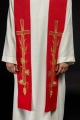 Stuła liturgiczna czerwona z haftem krzyża - KST/072/02/01 - HAF KST/072/02/01 - Dewocjonalia P.H. Jakóbczak - Katolicki sklep liturgiczny i hurtownia