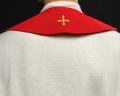 Stuła liturgiczna czerwona z haftem krzyża - KST/072/02/01 - HAF KST/072/02/01 - Dewocjonalia P.H. Jakóbczak - Katolicki sklep liturgiczny i hurtownia