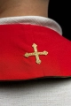 Stuła liturgiczna dwustronna zielono-czerwona z haftem IHS - KST/053/01-02/01 - HAF KST/053/01-02/01 - Dewocjonalia P.H. Jakóbczak - Katolicki sklep liturgiczny i hurtownia
