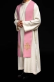 Stuła liturgiczna różowa z haftem IHS - KST/053/08/12 - HAF KST/053/08/12 - Dewocjonalia P.H. Jakóbczak - Katolicki sklep liturgiczny i hurtownia