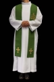 Stuła kapłańska zielona z haftem IHS - KST/157/01/01 - HAF KST/157/01/01 - Dewocjonalia P.H. Jakóbczak - Katolicki sklep liturgiczny i hurtownia