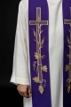 Stuła liturgiczna fioletowa z haftem krzyża - KST/072/03/01 - HAF KST/072/03/01 - Dewocjonalia P.H. Jakóbczak - Katolicki sklep liturgiczny i hurtownia