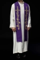 Stuła liturgiczna fioletowa z haftem krzyża - KST/072/03/01 - HAF KST/072/03/01 - Dewocjonalia P.H. Jakóbczak - Katolicki sklep liturgiczny i hurtownia