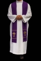 Stuła liturgiczna fioletowa z haftem krzyża - KST/063/03/01 - HAF KST/063/03/01 - Dewocjonalia P.H. Jakóbczak - Katolicki sklep liturgiczny i hurtownia