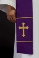 Stuła liturgiczna fioletowa z haftem krzyża - KST/063/03/01 - HAF KST/063/03/01 - Dewocjonalia P.H. Jakóbczak - Katolicki sklep liturgiczny i hurtownia