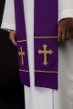 Stuła liturgiczna fioletowa z haftem krzyża - KST/063/03/01 - HAF KST/063/03/01 - Dewocjonalia P.H. Jakóbczak - Katolicki sklep liturgiczny i hurtownia