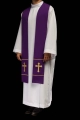 Stuła liturgiczna fioletowa z haftem krzyża - KST/063/03/01 - HAF KST/063/03/01 - Dewocjonalia P.H. Jakóbczak - Katolicki sklep liturgiczny i hurtownia
