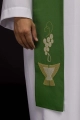 Stuła kapłańska zielona z haftem eucharystycznym - KST/009/01/01 - HAF KST/009/01/01 - Dewocjonalia P.H. Jakóbczak - Katolicki sklep liturgiczny i hurtownia