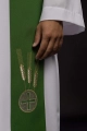 Stuła kapłańska zielona z haftem eucharystycznym - KST/009/01/01 - HAF KST/009/01/01 - Dewocjonalia P.H. Jakóbczak - Katolicki sklep liturgiczny i hurtownia