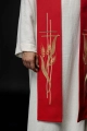 Stuła kapłańska czerwona z dekoracyjnym haftem - KST/083/02/01 - HAF KST/083/02/01 - Dewocjonalia P.H. Jakóbczak - Katolicki sklep liturgiczny i hurtownia