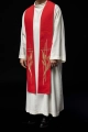 Stuła kapłańska czerwona z dekoracyjnym haftem - KST/083/02/01 - HAF KST/083/02/01 - Dewocjonalia P.H. Jakóbczak - Katolicki sklep liturgiczny i hurtownia