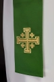 Stuła kapłańska zielona z haftem krzyża - KST/046/01/01 - HAF KST/046/01/01 - Dewocjonalia P.H. Jakóbczak - Katolicki sklep liturgiczny i hurtownia