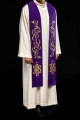 Stuła kapłańska fioletowa z haftem IHS - KST/031/03/01 - HAF KST/031/03/01 - Dewocjonalia P.H. Jakóbczak - Katolicki sklep liturgiczny i hurtownia