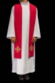Stuła kapłańska czerwona z haftem krzyża - KST/046/02/01 - HAF KST/046/02/01 - Dewocjonalia P.H. Jakóbczak - Katolicki sklep liturgiczny i hurtownia