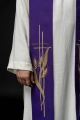 Stuła kapłańska fioletowa z dekoracyjnym haftem - KST/083/03/01 - HAF KST/083/03/01 - Dewocjonalia P.H. Jakóbczak - Katolicki sklep liturgiczny i hurtownia