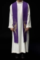 Stuła kapłańska fioletowa z dekoracyjnym haftem - KST/083/03/01 - HAF KST/083/03/01 - Dewocjonalia P.H. Jakóbczak - Katolicki sklep liturgiczny i hurtownia