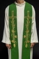 Stuła kapłańska zielona z haftem krzyża - KST/072/01/01 - HAF KST/072/01/01 - Dewocjonalia P.H. Jakóbczak - Katolicki sklep liturgiczny i hurtownia