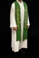 Stuła kapłańska zielona z haftem krzyża - KST/072/01/01 - HAF KST/072/01/01 - Dewocjonalia P.H. Jakóbczak - Katolicki sklep liturgiczny i hurtownia