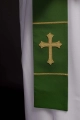 Stuła kapłańska zielona z haftem krzyża - KST/063/01/01 - HAF KST/063/01/01 - Dewocjonalia P.H. Jakóbczak - Katolicki sklep liturgiczny i hurtownia