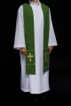 Stuła kapłańska zielona z haftem krzyża - KST/063/01/01 - HAF KST/063/01/01 - Dewocjonalia P.H. Jakóbczak - Katolicki sklep liturgiczny i hurtownia