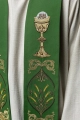 Stuła kapłańska zielona z haftem IHS - KST/042/01/01 - HAF KST/042/01/01 - Dewocjonalia P.H. Jakóbczak - Katolicki sklep liturgiczny i hurtownia