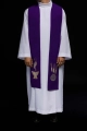 Stuła kapłańska fioletowa z haftem eucharystycznym - KST/009/03/01 - HAF KST/009/03/01 - Dewocjonalia P.H. Jakóbczak - Katolicki sklep liturgiczny i hurtownia