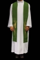 Stuła kapłańska zielona z dekoracyjnym haftem - KST/083/01/01 - HAF KST/083/01/01 - Dewocjonalia P.H. Jakóbczak - Katolicki sklep liturgiczny i hurtownia