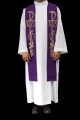 Stuła kapłańska fioletowa z haftem Alfa i Omega - KST/075/03/01 - HAF KST/075/03/01 - Dewocjonalia P.H. Jakóbczak - Katolicki sklep liturgiczny i hurtownia