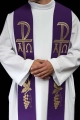 Stuła kapłańska fioletowa z haftem Alfa i Omega - KST/075/03/01 - HAF KST/075/03/01 - Dewocjonalia P.H. Jakóbczak - Katolicki sklep liturgiczny i hurtownia
