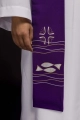 Stuła kapłańska fioletowa z dekoracyjnym haftem - KST/022/03/01 - HAF KST/022/03/01 - Dewocjonalia P.H. Jakóbczak - Katolicki sklep liturgiczny i hurtownia
