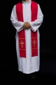 Stuła liturgiczna czerwona z haftem krzyża - KST/063/02/01 - HAF KST/063/02/01 - Dewocjonalia P.H. Jakóbczak - Katolicki sklep liturgiczny i hurtownia