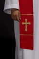 Stuła liturgiczna czerwona z haftem krzyża - KST/063/02/01 - HAF KST/063/02/01 - Dewocjonalia P.H. Jakóbczak - Katolicki sklep liturgiczny i hurtownia