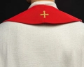 Stuła liturgiczna czerwona z haftem krzyża - KST/063/02/01 - HAF KST/063/02/01 - Dewocjonalia P.H. Jakóbczak - Katolicki sklep liturgiczny i hurtownia