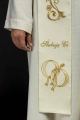 Stuła liturgiczna ecru z dekoracyjnym haftem - KST/412/05/01 - HAF KST/412/05/01 - Dewocjonalia P.H. Jakóbczak - Katolicki sklep liturgiczny i hurtownia
