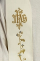Stuła liturgiczna ecru z haftem IHS - KST/037/05/01 - HAF KST/037/05/01 - Dewocjonalia P.H. Jakóbczak - Katolicki sklep liturgiczny i hurtownia