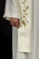 Stuła liturgiczna ecru z haftem IHS - KST/037/05/01 - HAF KST/037/05/01 - Dewocjonalia P.H. Jakóbczak - Katolicki sklep liturgiczny i hurtownia