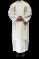 Stuła kapłańska ecru z haftem krzyża - KST/027/05/01 - HAF KST/027/05/01 - Dewocjonalia P.H. Jakóbczak - Katolicki sklep liturgiczny i hurtownia