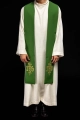 Stuła liturgiczna zielona z haftem IHS - KST/053/01/12 - HAF KST/053/01/12 - Dewocjonalia P.H. Jakóbczak - Katolicki sklep liturgiczny i hurtownia