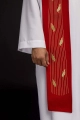 Stuła liturgiczna czerwona z dekoracyjnym haftem - KST/218/02/62 - HAF KST/218/02/62 - Dewocjonalia P.H. Jakóbczak - Katolicki sklep liturgiczny i hurtownia