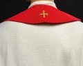 Stuła liturgiczna czerwona z dekoracyjnym haftem - KST/218/02/62 - HAF KST/218/02/62 - Dewocjonalia P.H. Jakóbczak - Katolicki sklep liturgiczny i hurtownia