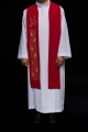 Stuła liturgiczna czerwona z dekoracyjnym haftem - KST/218/02/62 - HAF KST/218/02/62 - Dewocjonalia P.H. Jakóbczak - Katolicki sklep liturgiczny i hurtownia