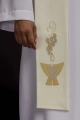 Stuła liturgiczna ecru z haftem eucharystycznym - KST/009/05/01 - HAF KST/009/05/01 - Dewocjonalia P.H. Jakóbczak - Katolicki sklep liturgiczny i hurtownia