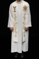 Stuła liturgiczna ecru z haftem IHS - KST/411/05/01 - HAF KST/411/05/01 - Dewocjonalia P.H. Jakóbczak - Katolicki sklep liturgiczny i hurtownia
