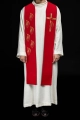 Stuła liturgiczna czerwona z haftem krzyża - KST/216/02/62 - HAF KST/216/02/62 - Dewocjonalia P.H. Jakóbczak - Katolicki sklep liturgiczny i hurtownia