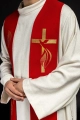 Stuła liturgiczna czerwona z haftem krzyża - KST/216/02/62 - HAF KST/216/02/62 - Dewocjonalia P.H. Jakóbczak - Katolicki sklep liturgiczny i hurtownia